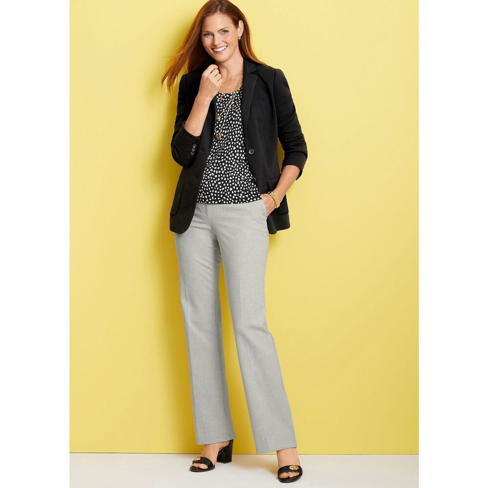 Talbots Womens 12 Newport Dress Pants Light Gray Workwear Casual Trousers